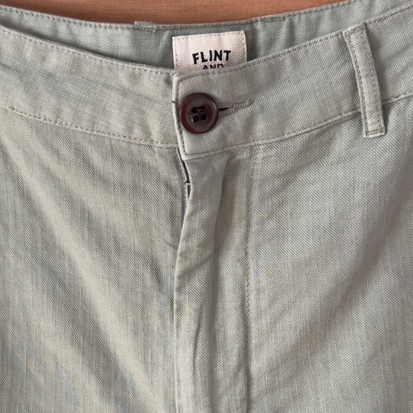 FLINT & TINDER straight fit cotton linen pants men's size 33x32 green casual - Picture 3 of 8